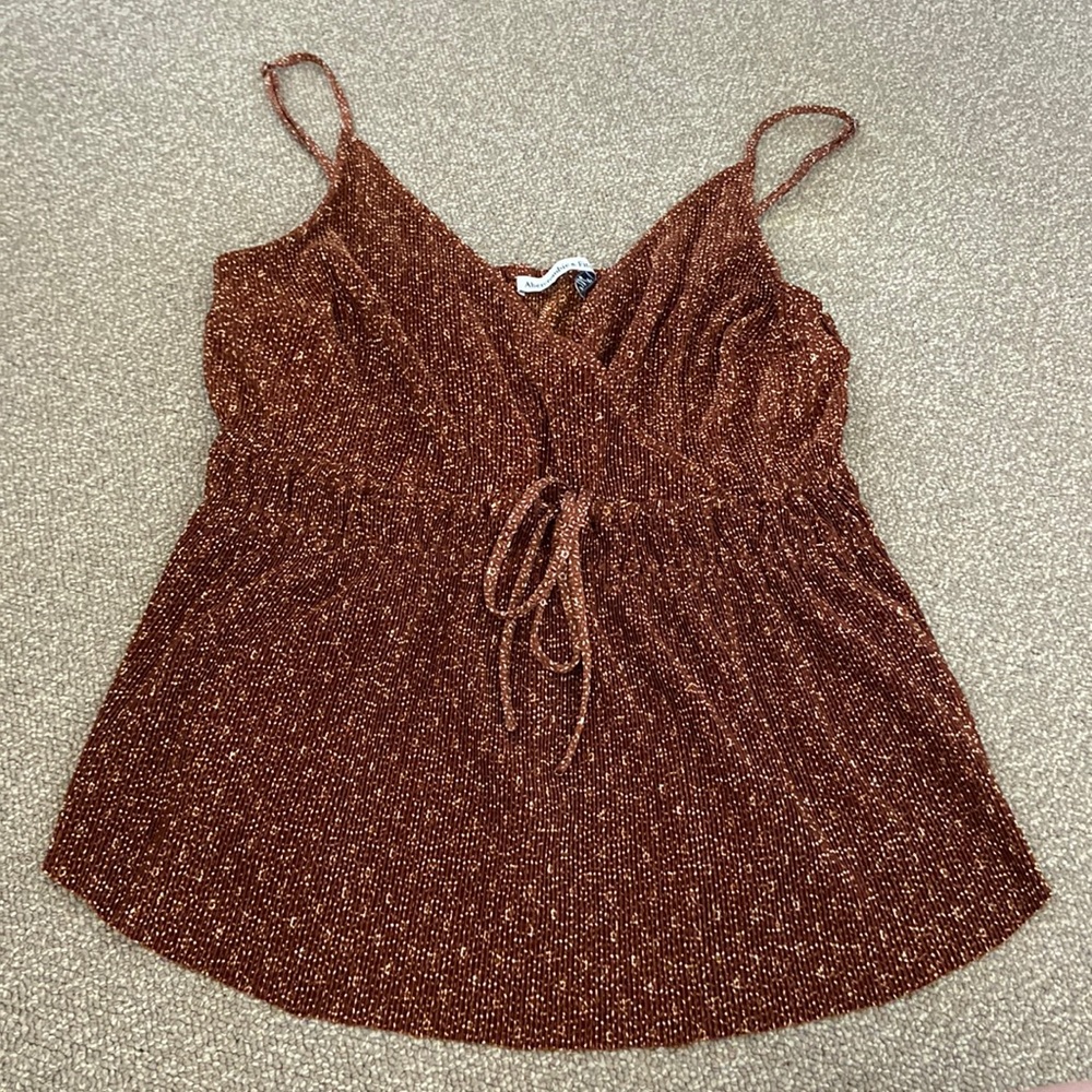 Abercrombie and Fitch brown ribbed tie tank